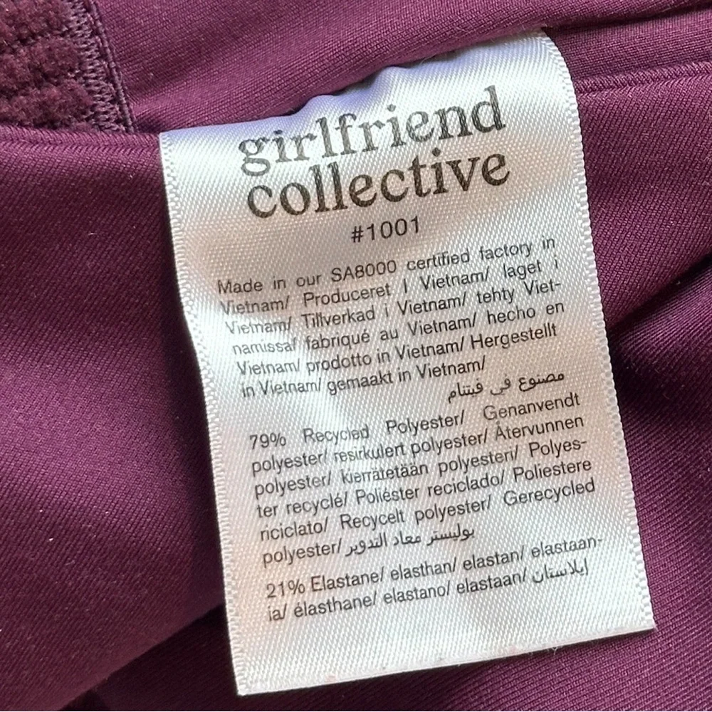 Girlfriend Collective Topanga Halter Crossback Bra in Plum Purple Women’s XS